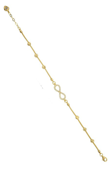 Pulsera de infinito con cuentas Dorica de oro macizo | 14K (585) | 3,26 gramos