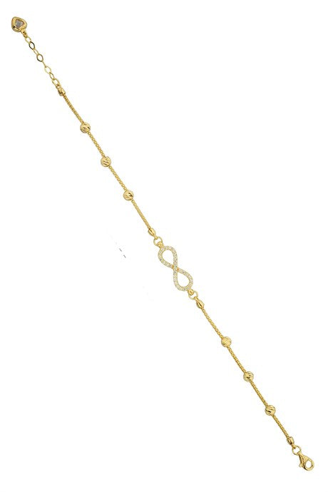 Solid Gold Dorica Beaded Infinity Bracelet | 14K (585) | 3.26 gr
