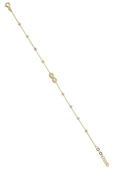 Solid Gold Dorica Beaded Infinity Bracelet | 14K (585) | 1.48 gr