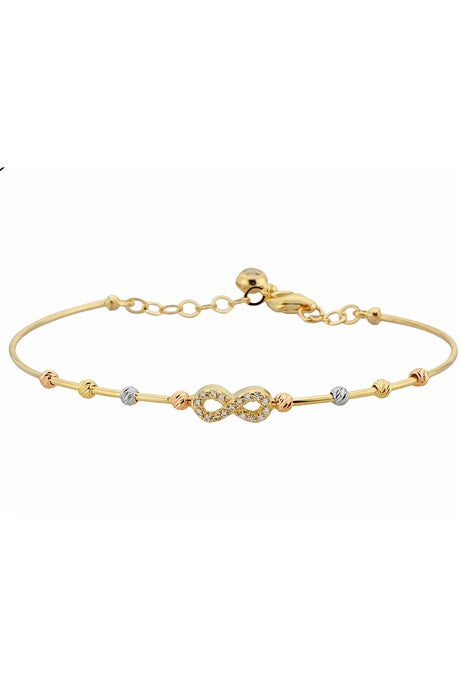 Pulsera de infinito con cuentas Dorica de oro macizo | 14K (585) | 3,13 gramos