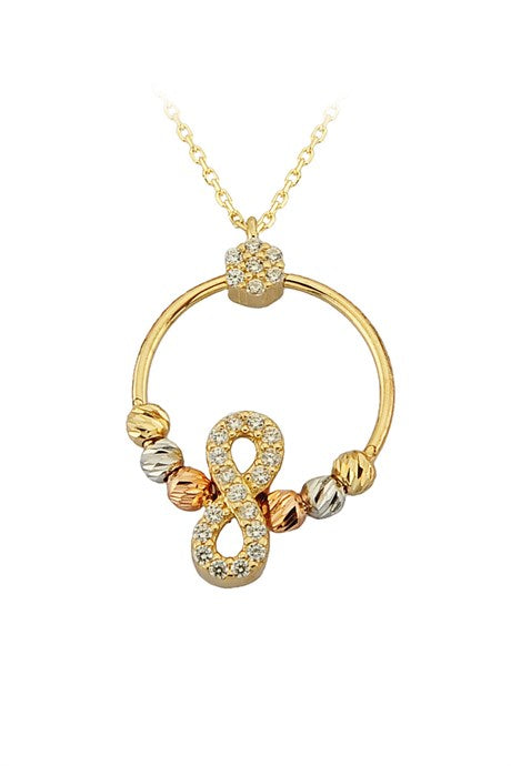 Solid Gold Dorica Beaded Infinity Necklace | 14K (585) | 2.24 gr