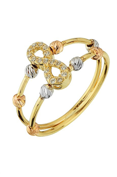 Solid Gold Dorica Beaded Infinity Ring | 14K (585) | 2.10 gr