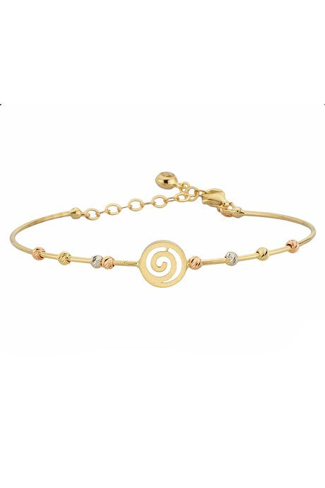 Bracelet spirale perlé Dorica en or massif | 14K (585) | 3,01 grammes