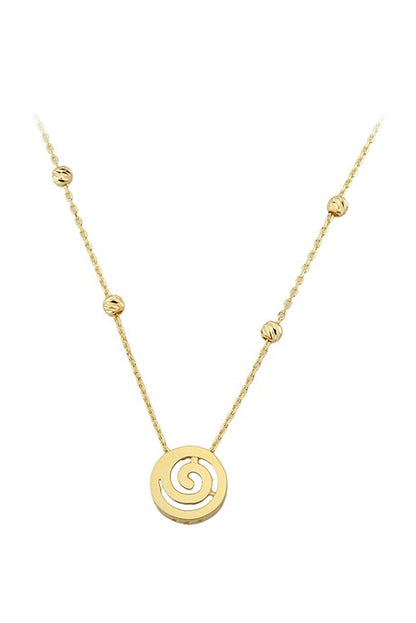 Collar en espiral con cuentas Dorica de oro macizo | 14K (585) | 1,76 gramos