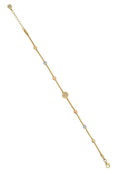 Bracelet design perlé Dorica en or massif | 14K (585) | 3,38 grammes