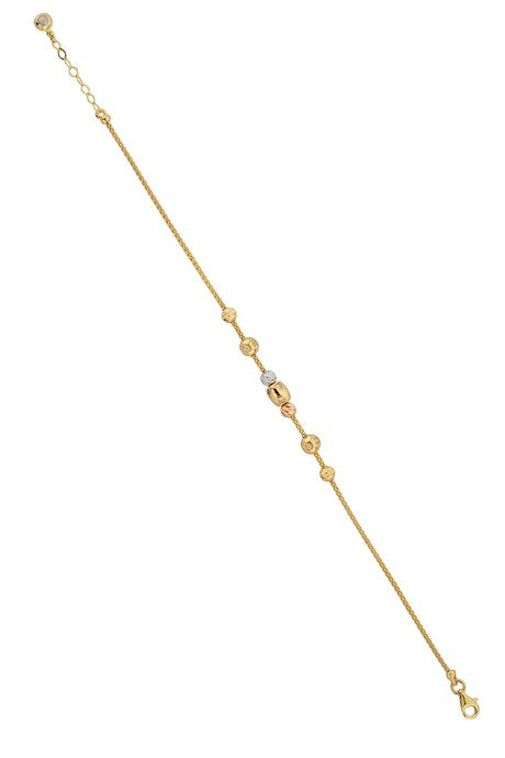 Bracelet design perlé Dorica en or massif | 14K (585) | 4,21 grammes