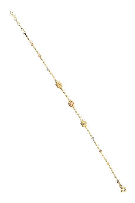 Pulsera de oro macizo con diseño de cuentas Dorica | 14K (585) | 2,98 gramos