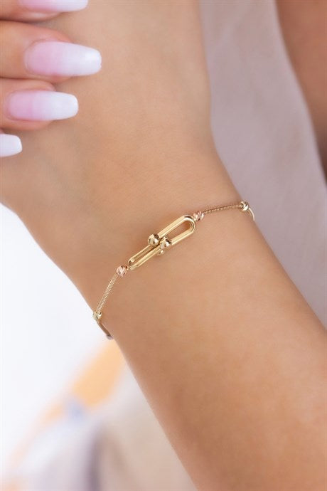 Solid Gold Dorica Beaded Design Bracelet | 14K (585) | 3.00 gr