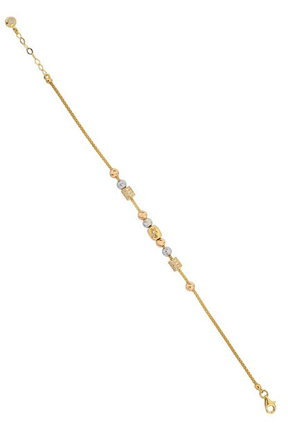 Bracelet design perlé Dorica en or massif | 14K (585) | 4,29 grammes