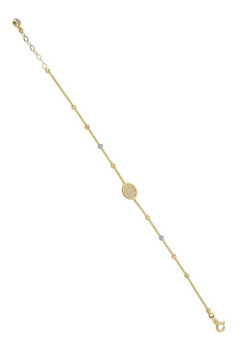 Solid Gold Dorica Beaded Design Bracelet | 14K (585) | 2.25 gr