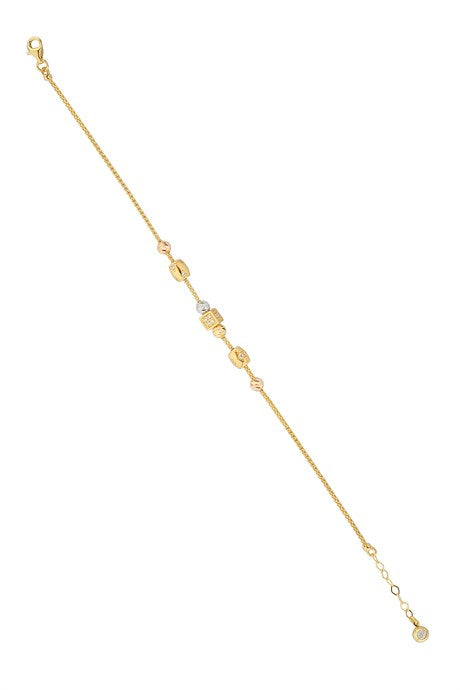 Pulsera de oro macizo con diseño de cuentas Dorica | 14K (585) | 4,94 gramos