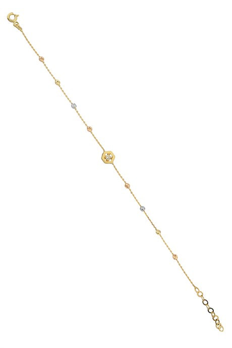 Bracelet design perlé Dorica en or massif | 14K (585) | 1,38 g