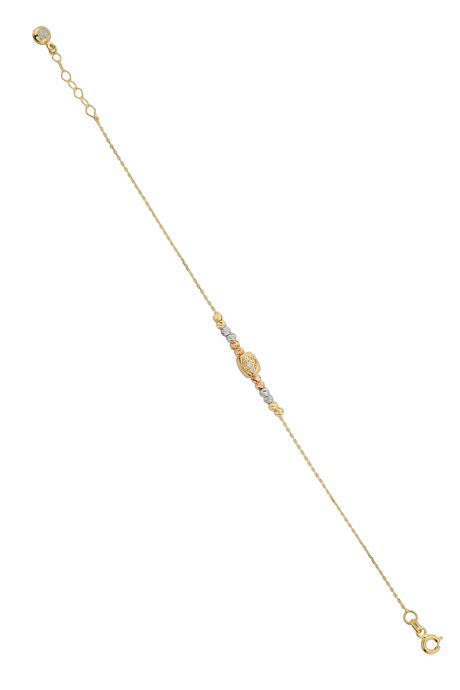 Pulsera de oro macizo con diseño de cuentas Dorica | 14K (585) | 2,08 gramos