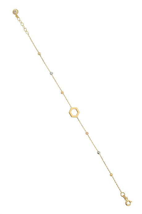 Bracelet design perlé Dorica en or massif | 14K (585) | 1,50 gr