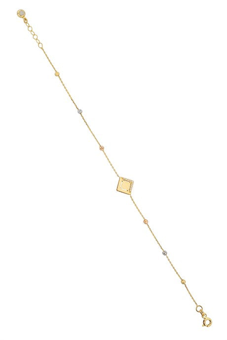 Bracelet design perlé Dorica en or massif | 14K (585) | 1,66 g