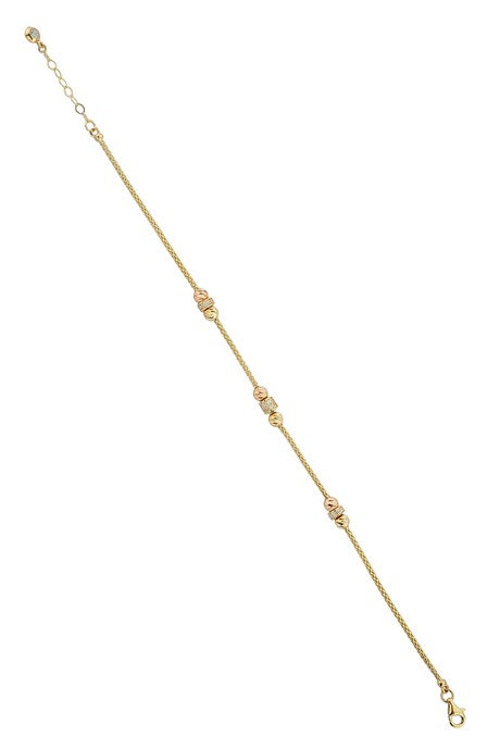 Bracelet design perlé Dorica en or massif | 14K (585) | 3,54 grammes