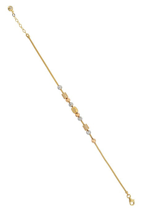 Bracelet design perlé Dorica en or massif | 14K (585) | 4,26 grammes