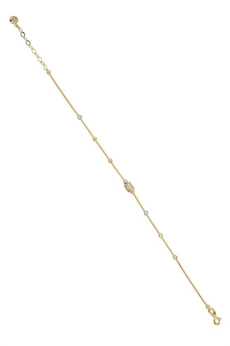 Bracelet design perlé Dorica en or massif | 14K (585) | 2,32 grammes