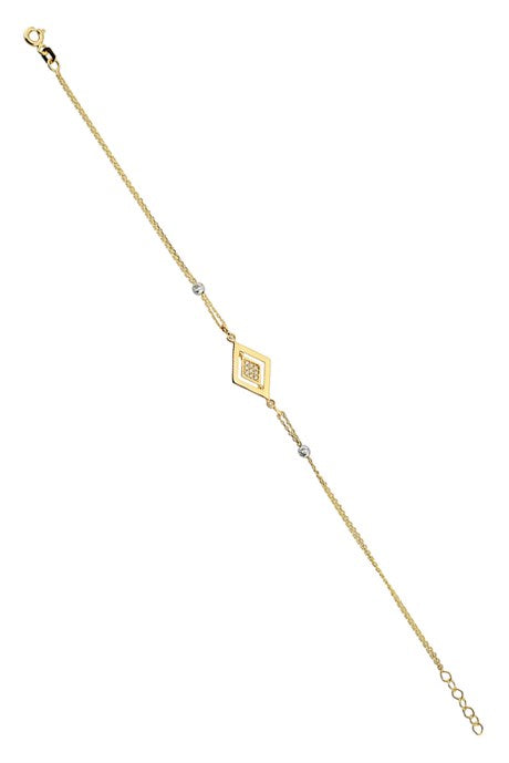 Pulsera de oro macizo con diseño de cuentas Dorica | 14K (585) | 1,76 gramos