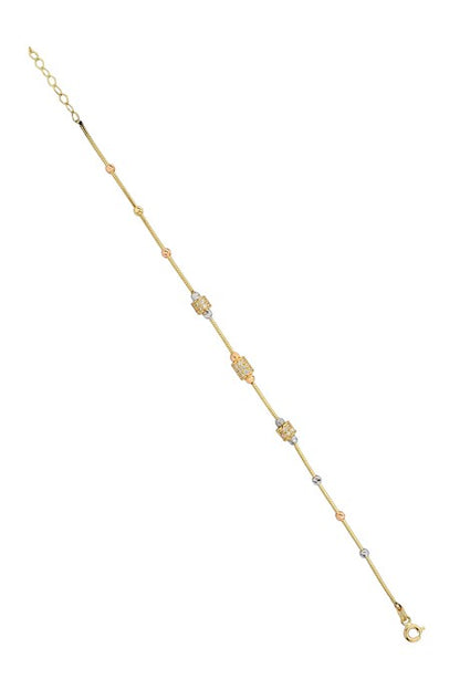 Solid Gold Dorica Beaded Design Bracelet | 14K (585) | 2.81 gr