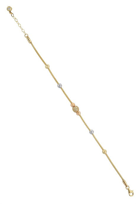 Bracelet design perlé Dorica en or massif | 14K (585) | 3,53 grammes