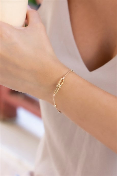 Solid Gold Dorica Beaded Design Bracelet | 14K (585) | 3.00 gr