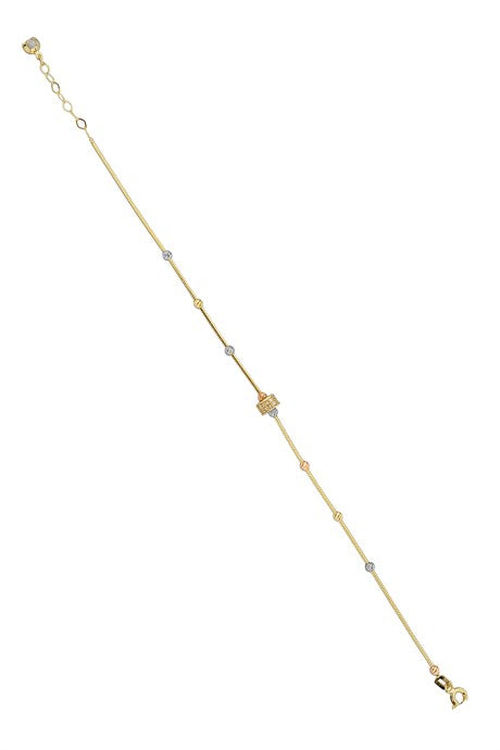 Bracelet design perlé Dorica en or massif | 14K (585) | 2,41 grammes