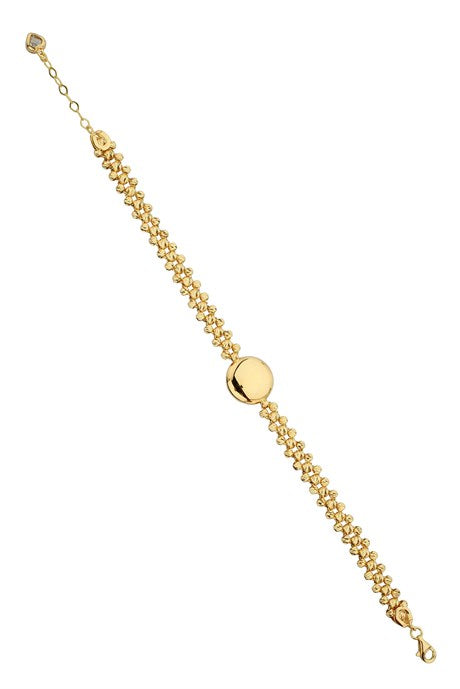 Solid Gold Dorica Beaded Design Bracelet | 14K (585) | 7.20 gr