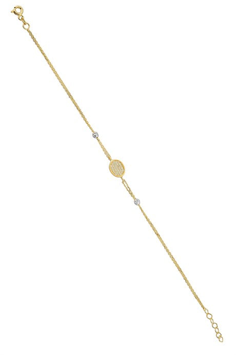 Pulsera de oro macizo con diseño de cuentas Dorica | 14K (585) | 1,49 gramos