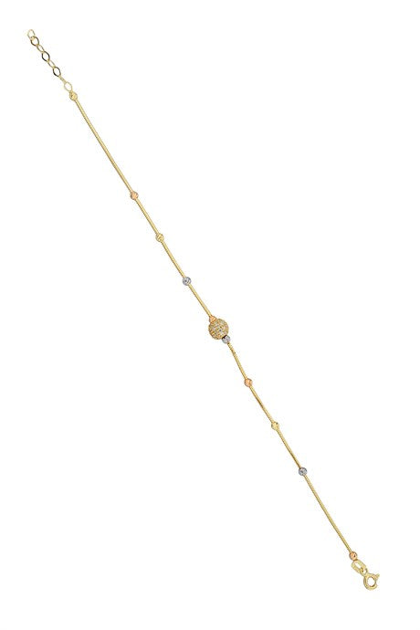 Bracelet design perlé Dorica en or massif | 14K (585) | 2,30 gr