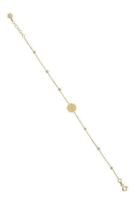 Bracelet design perlé Dorica en or massif | 14K (585) | 1,70 gr