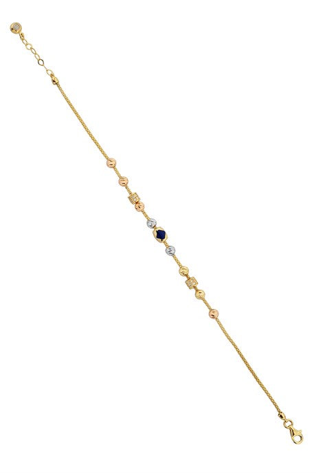 Bracelet design perlé Dorica en or massif | 14K (585) | 4,03 grammes