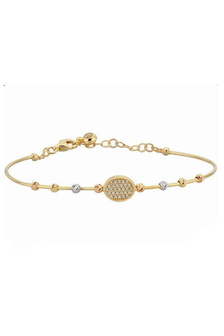 Bracelet design perlé Dorica en or massif | 14K (585) | 3,10 grammes