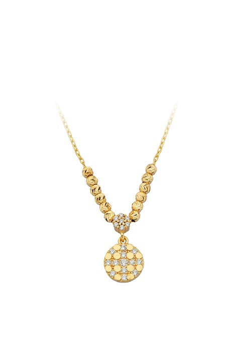Solid Gold Dorica Beaded Design Necklace | 14K (585) | 2.20 gr