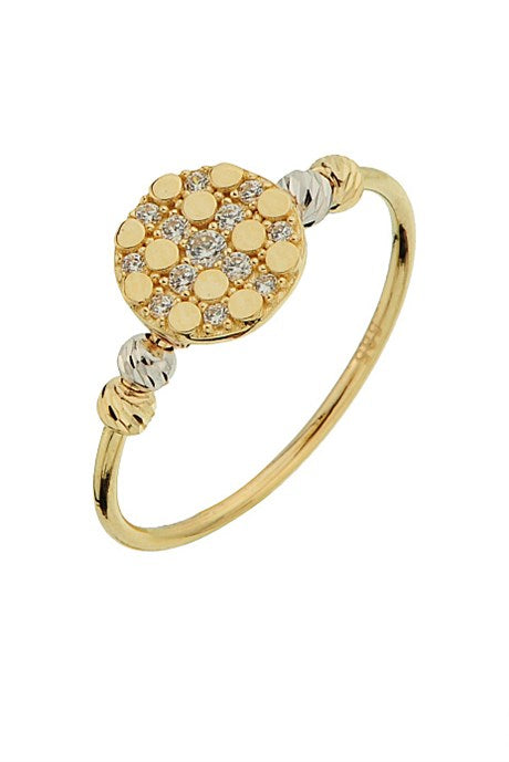 Solid Gold Dorica Beaded Design Ring | 14K (585) | 1.53 gr