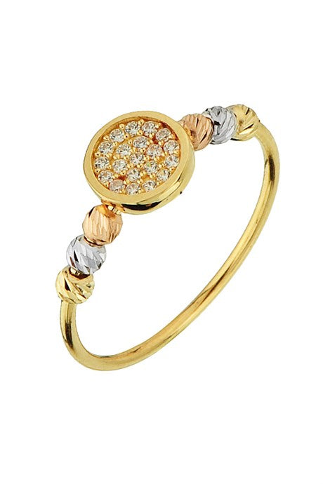 Solid Gold Dorica Beaded Design Ring | 14K (585) | 1.22 gr
