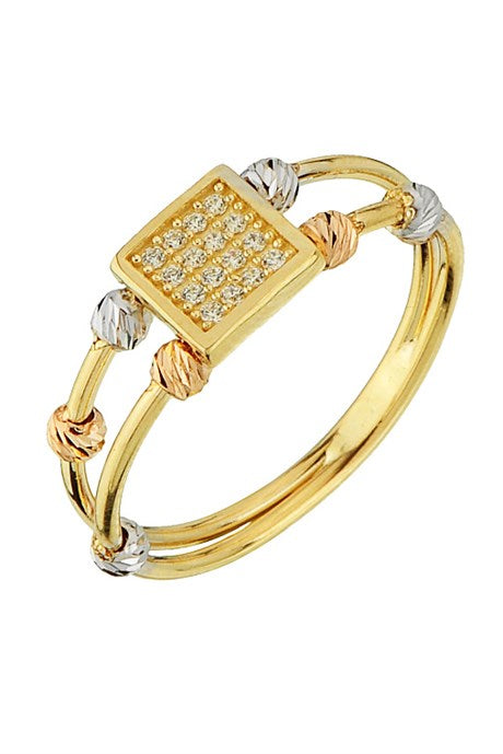 Solid Gold Dorica Beaded Design Ring | 14K (585) | 2.05 gr