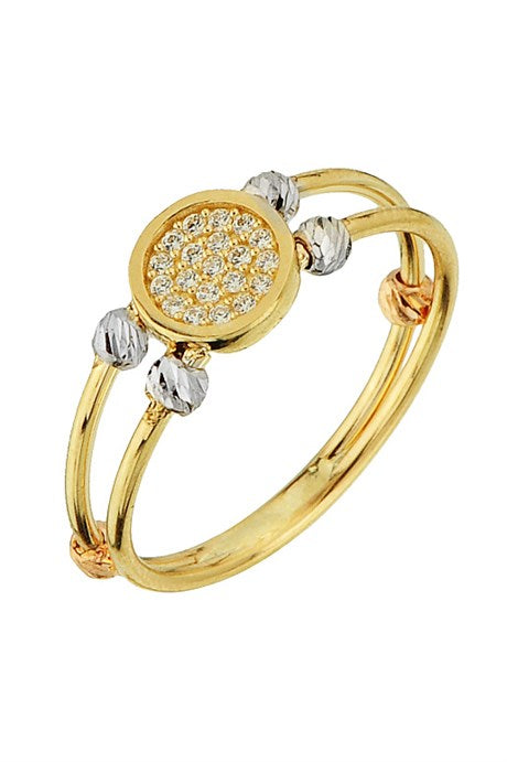 Solid Gold Dorica Beaded Design Ring | 14K (585) | 1.94 gr