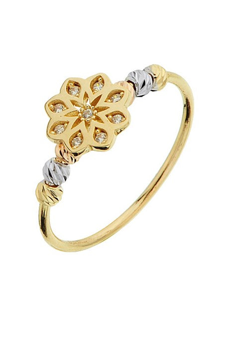 Solid Gold Dorica Beaded Design Ring | 14K (585) | 1.36 gr