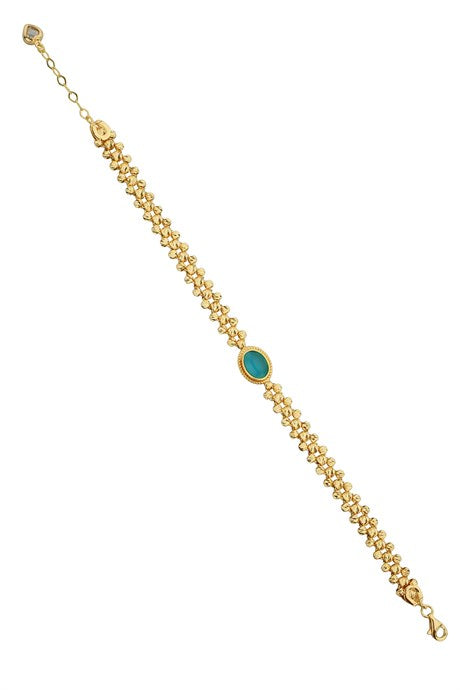 Solid Gold Dorica Beaded Gemstone Bracelet | 14K (585) | 6.92 gr