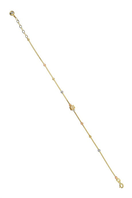 Bracelet de pierres précieuses perlées Dorica en or massif | 14K (585) | 2,30 gr