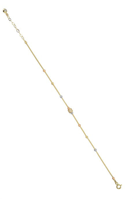 Pulsera de piedras preciosas con cuentas Dorica de oro macizo | 14K (585) | 2,21 gramos