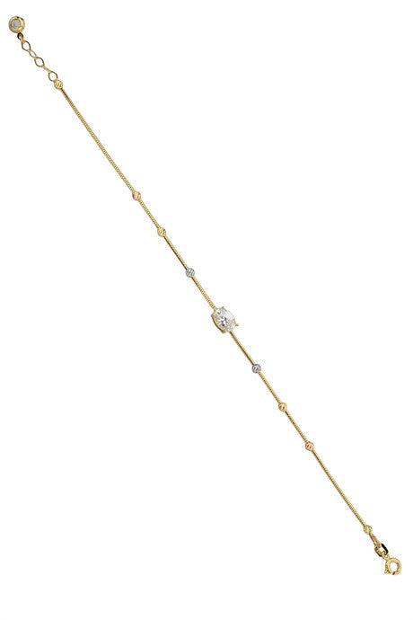 Solid Gold Dorica Beaded Gemstone Bracelet | 14K (585) | 2.16 gr