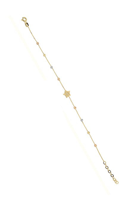 Bracelet étoile perlée Dorica en or massif | 14K (585) | 1,27 g