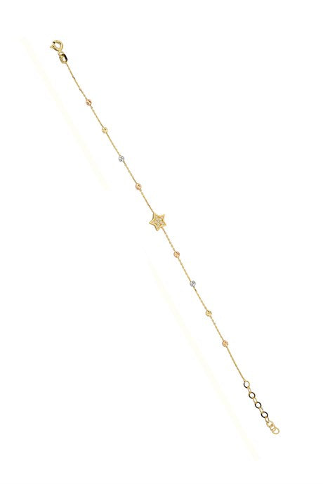 Pulsera de estrella con cuentas Dorica en oro macizo | 14K (585) | 1,27 gramos