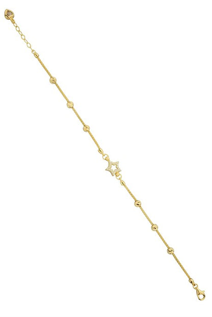 Solid Gold Dorica Beaded Star Bracelet | 14K (585) | 3.15 gr