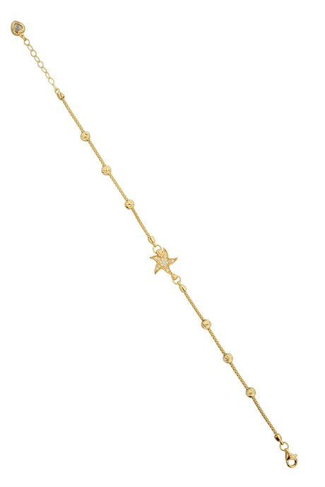 Pulsera de estrella con cuentas Dorica en oro macizo | 14K (585) | 3,12 gramos