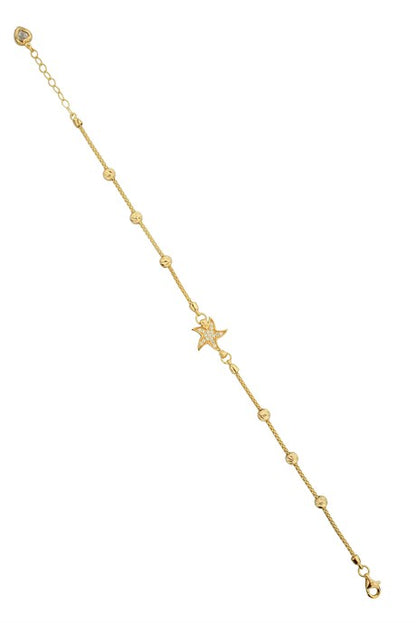 Bracelet étoile perlée Dorica en or massif | 14K (585) | 3,12 grammes