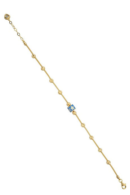 Solid Gold Dorica Beaded Star Bracelet | 14K (585) | 4.03 gr