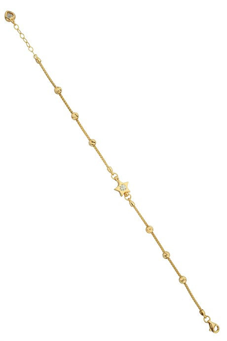 Solid Gold Dorica Beaded Star Bracelet | 14K (585) | 3.29 gr